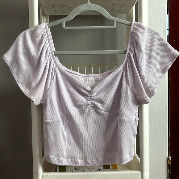 American Eagle Outfitters Tops - American Eagle Purple Cute Cropped Tee, Size Small